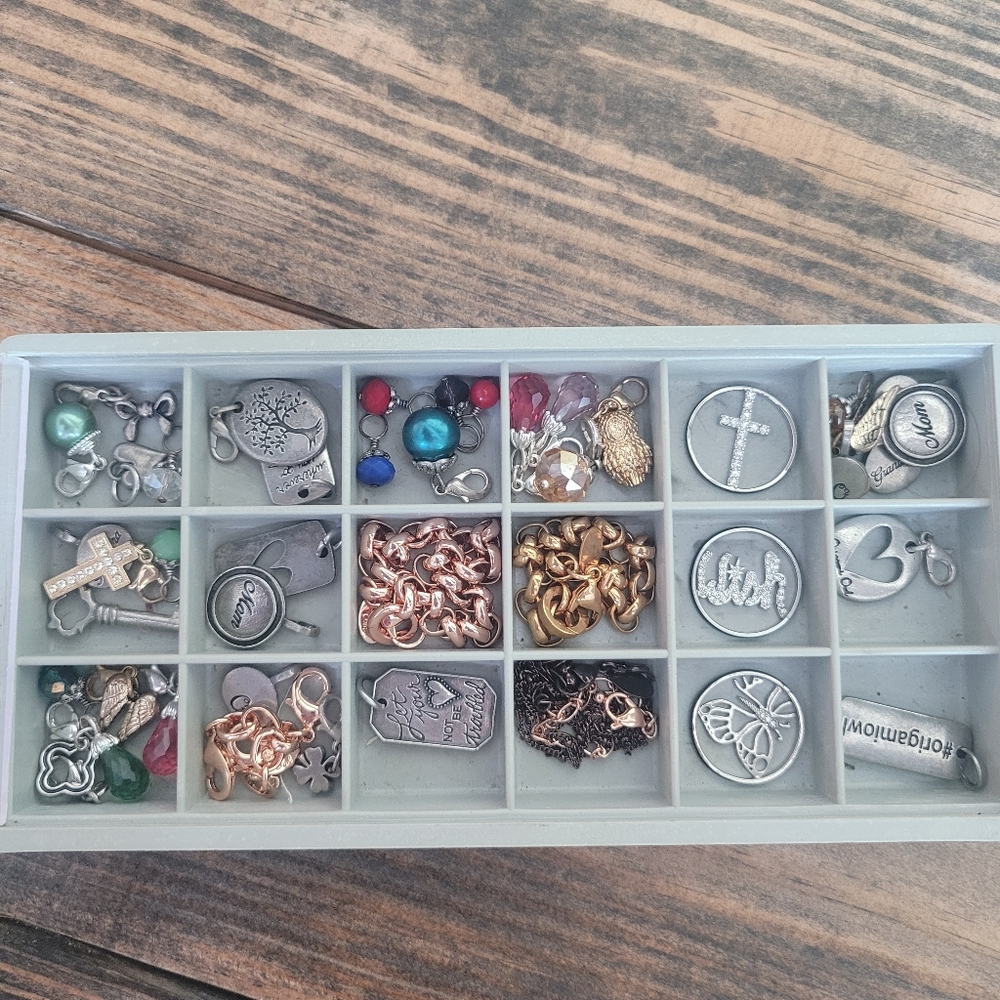 Authenic ORIGAMI OWL Retired Lot Of Dangles, Extenders, Bracelets & Lots More!